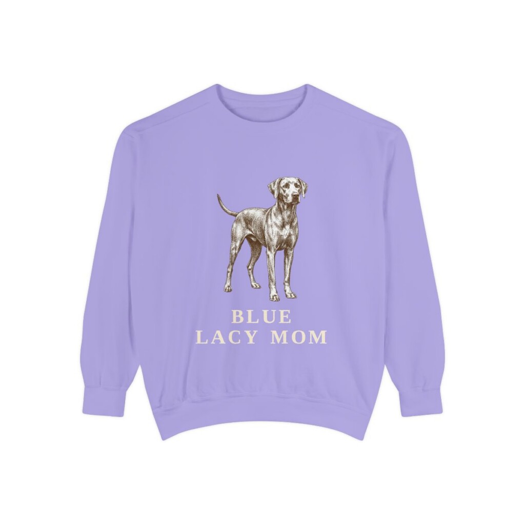 Blue Lacy Mom Sweatshirt, Violet, front view