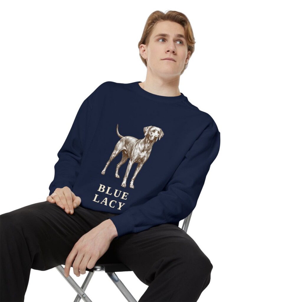 Blue Lacy Sweatshirt, True Navy, person 1 context