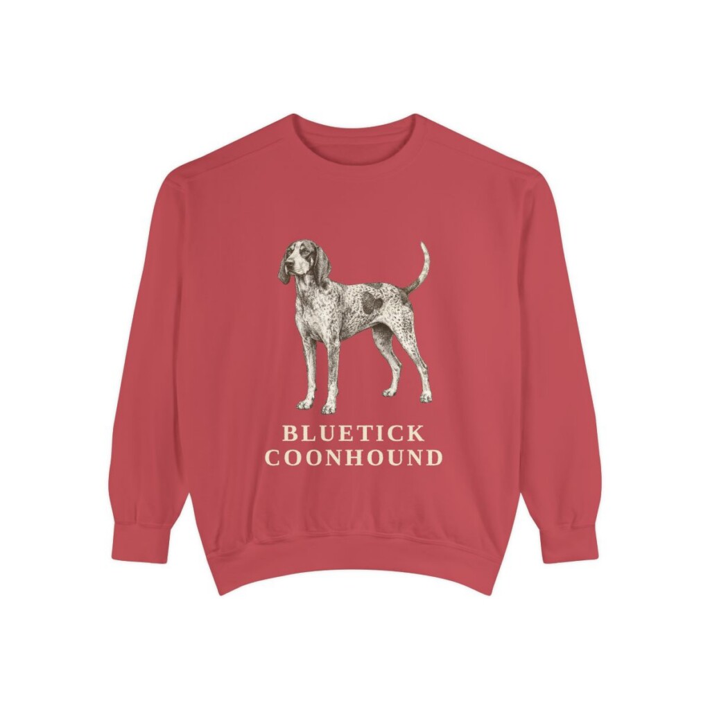 Bluetick Coonhound Sweatshirt, Crimson, front view
