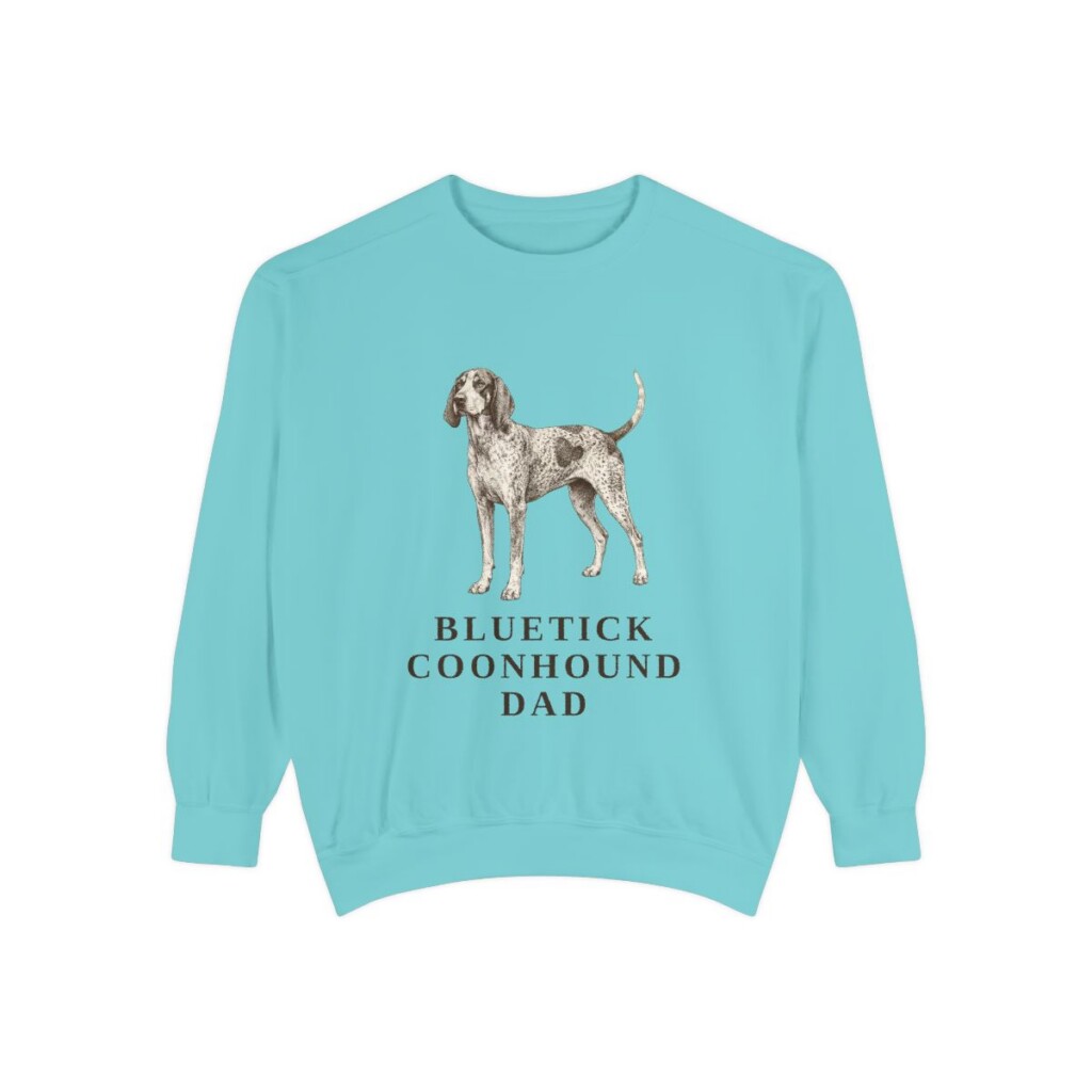 Bluetick Coonhound Dad Sweatshirt, Chalky Mint, front view