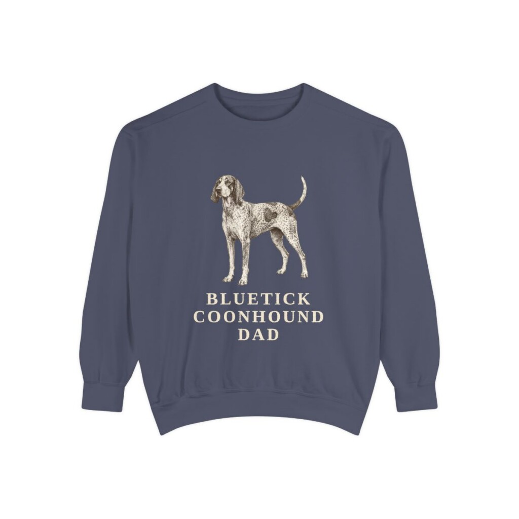 Bluetick Coonhound Dad Sweatshirt, Denim, front view
