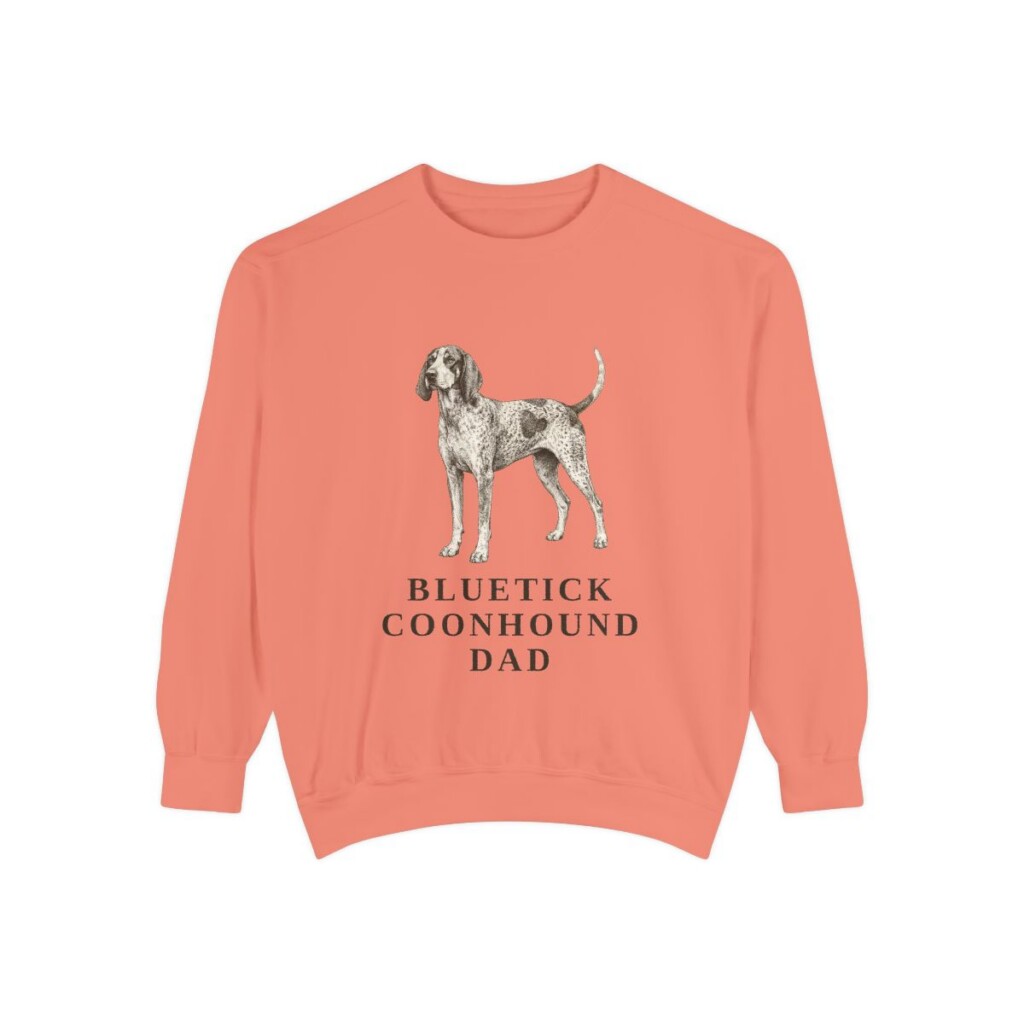Bluetick Coonhound Dad Sweatshirt, Terracotta, front view
