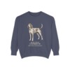 Bluetick Coonhound Latin Sweatshirt, Denim, front view