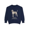 Bluetick Coonhound Latin Sweatshirt, True Navy, front view