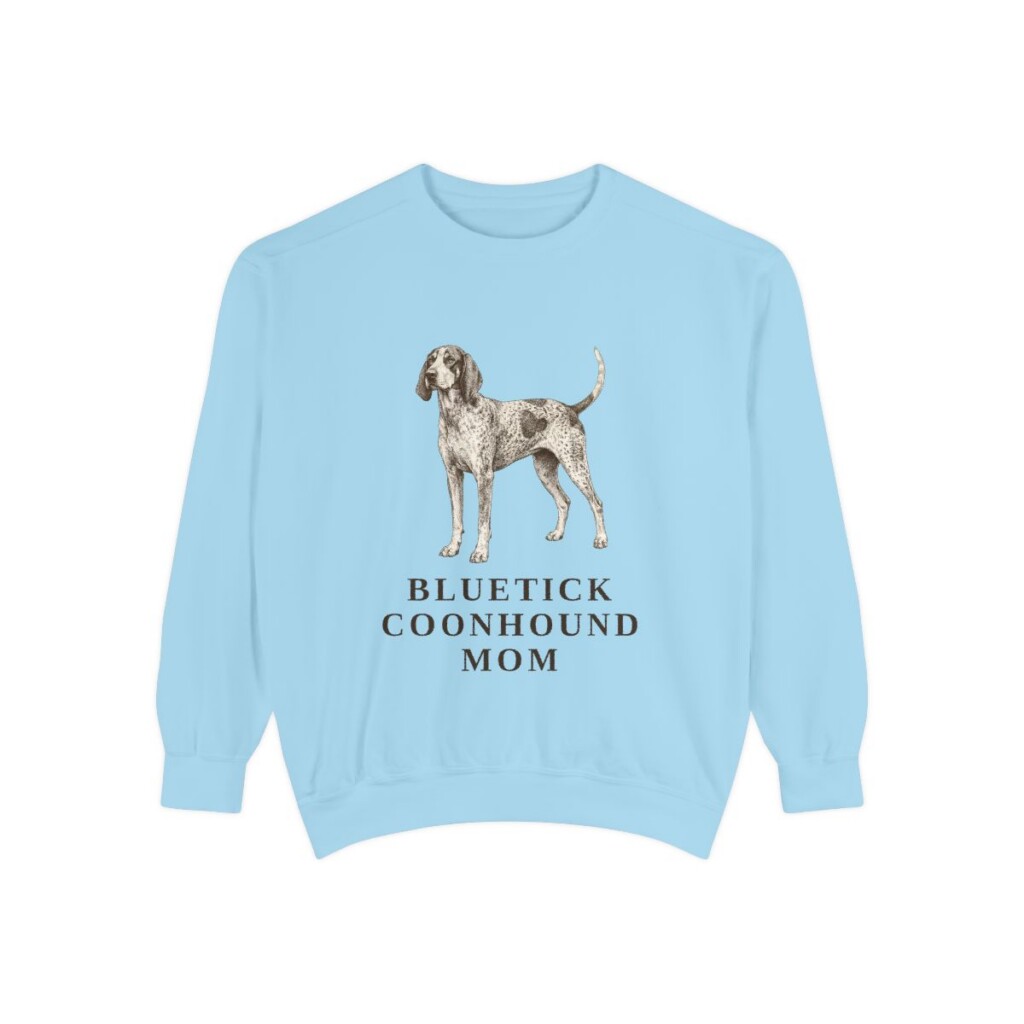 Bluetick Coonhound Mom Sweatshirt, Chambray, front view