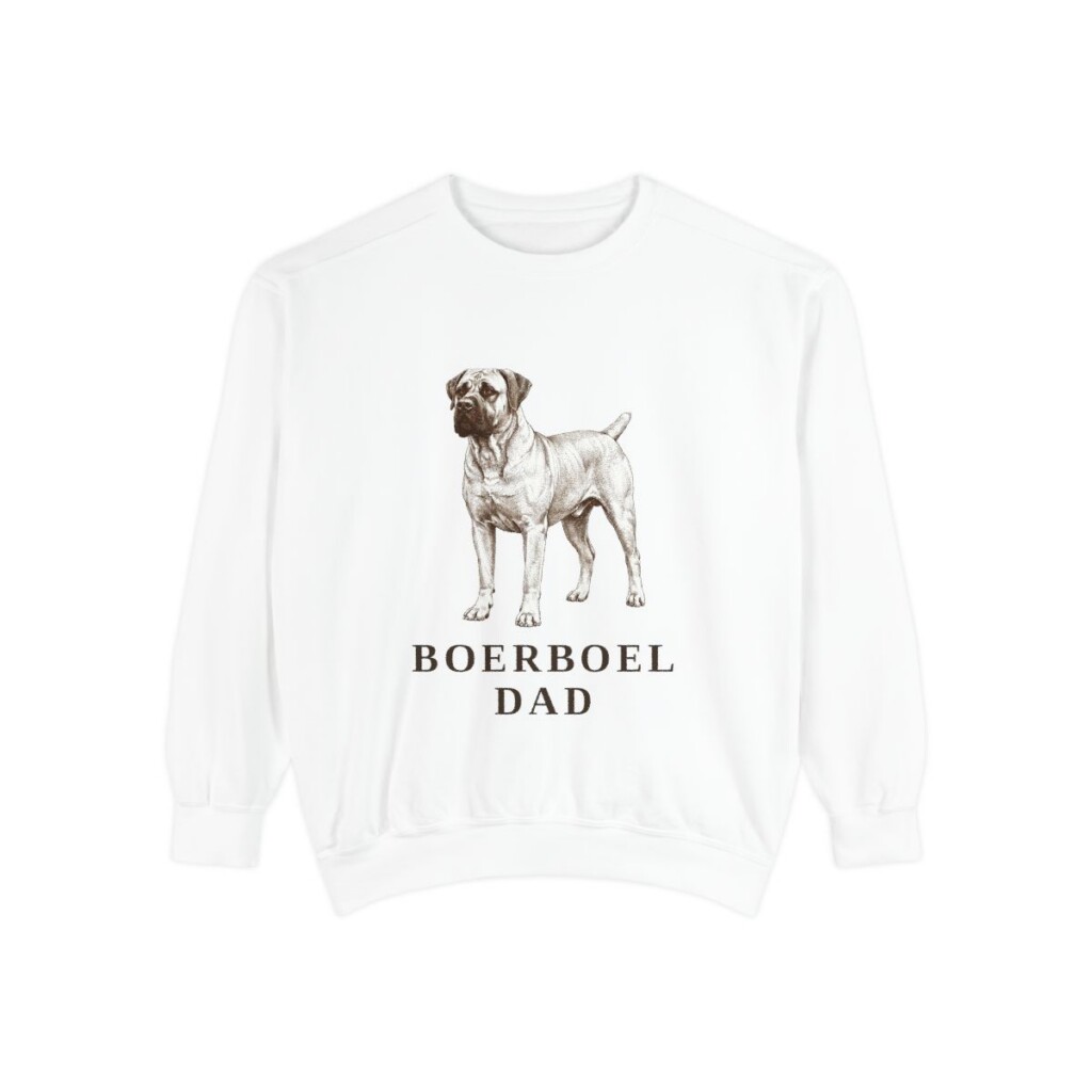 Boerboel Dad Sweatshirt, White, front view