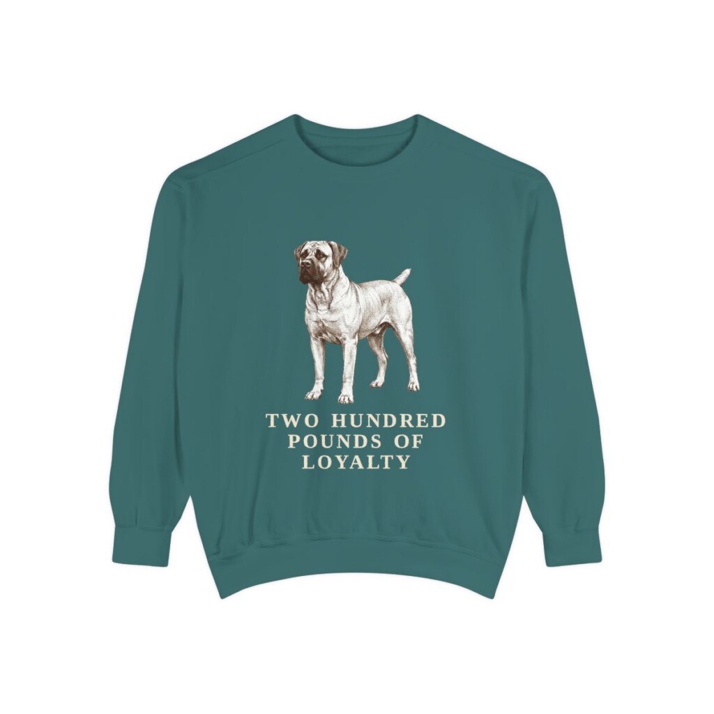 Boerboel Humor Sweatshirt, Blue Spruce, front view