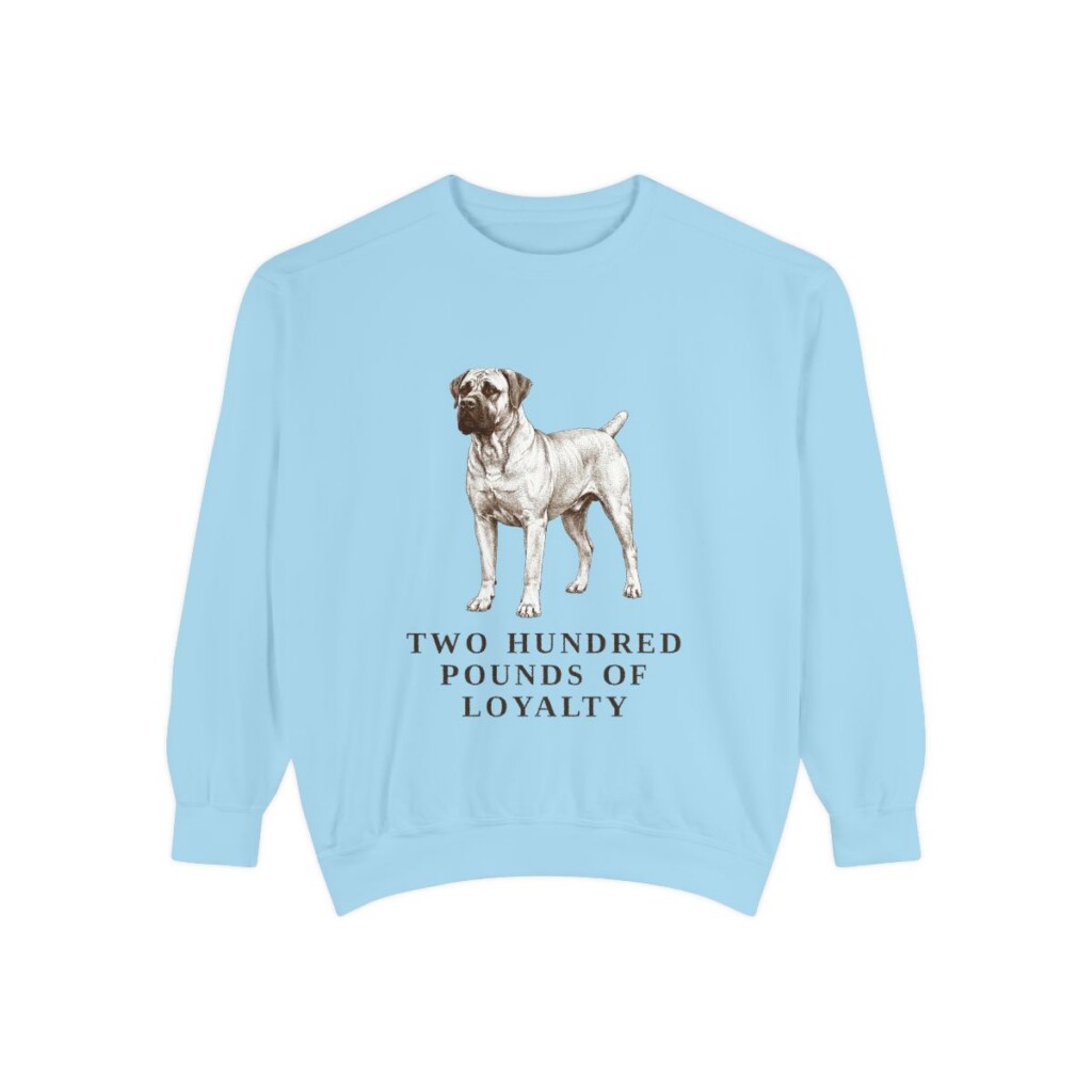 Boerboel Humor Sweatshirt, Chambray, front view