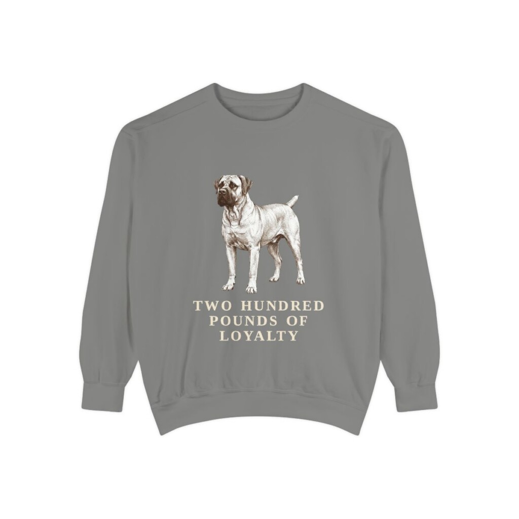 Boerboel Humor Sweatshirt, Grey, front view
