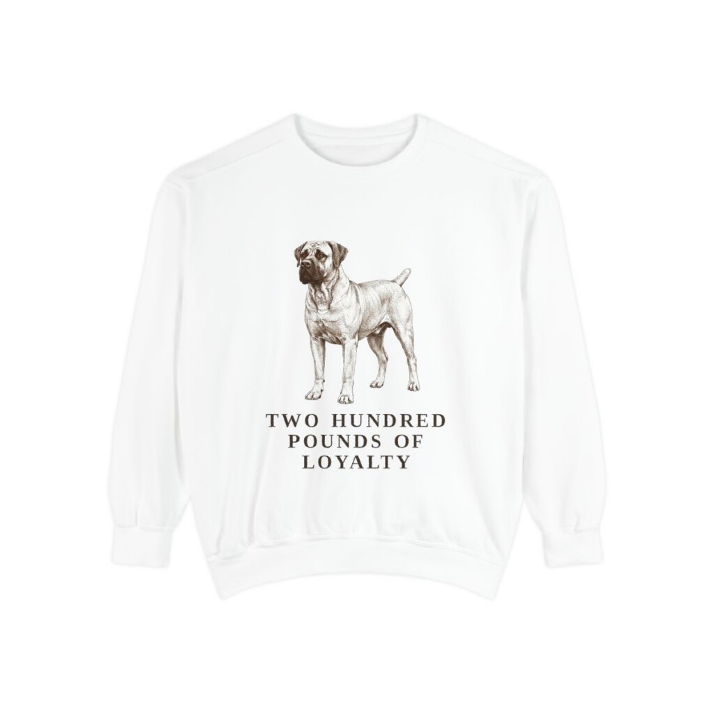 Boerboel Humor Sweatshirt, White, front view