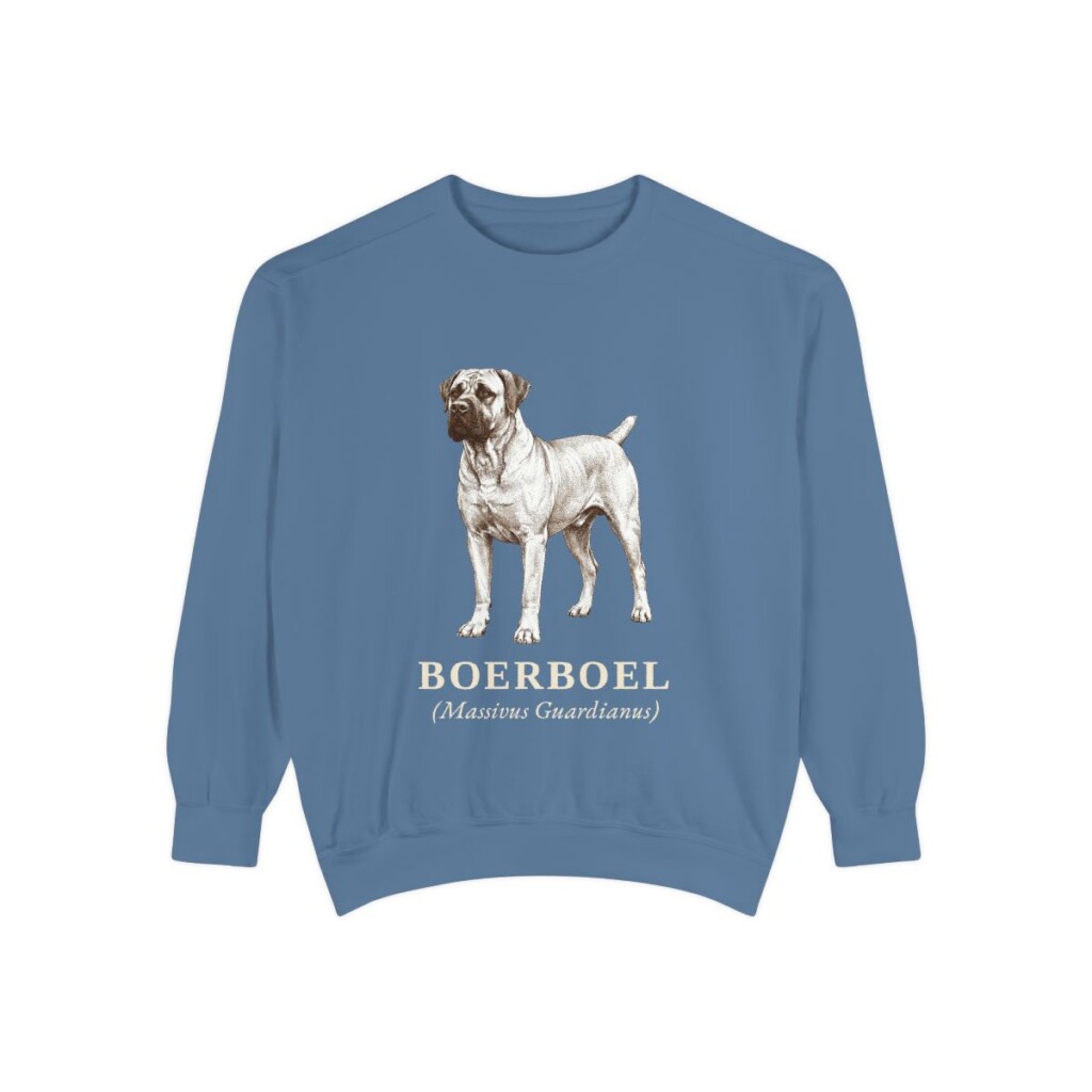 Boerboel Latin Sweatshirt, Blue Jean, front view