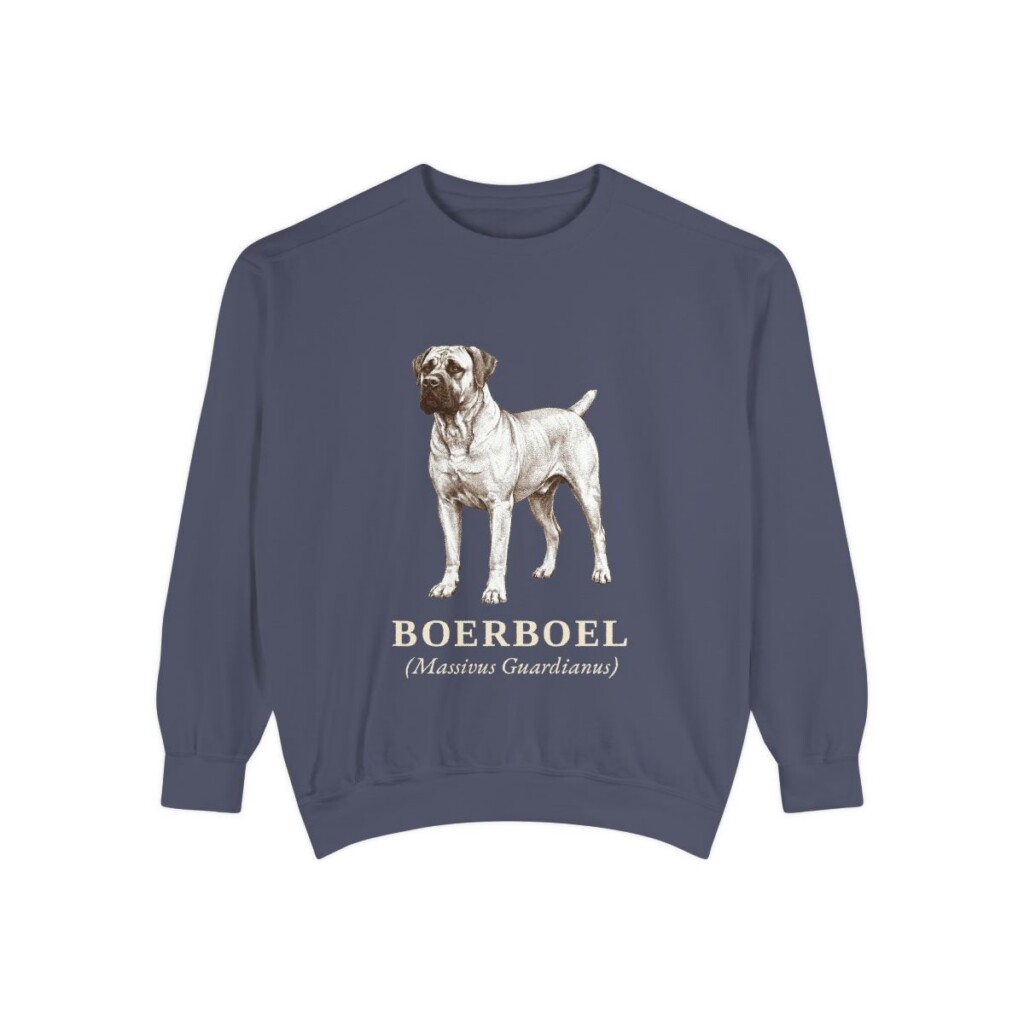 Boerboel Latin Sweatshirt, Denim, front view