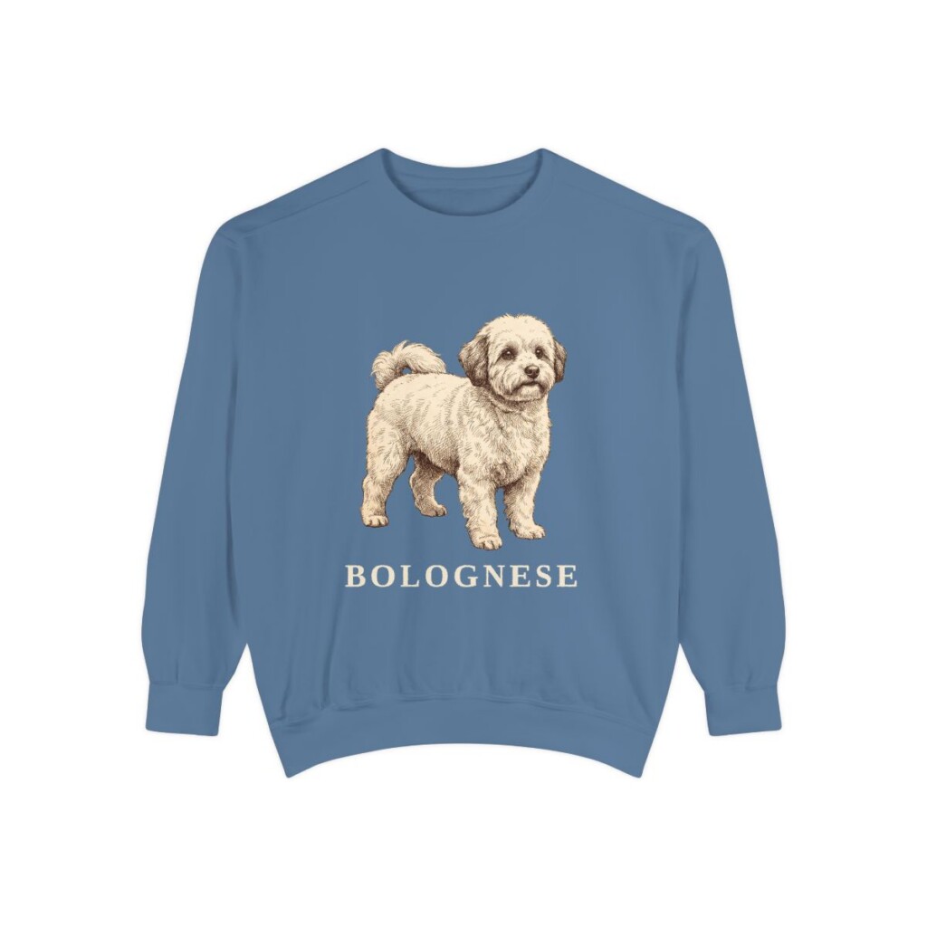 bolognese-sweatshirt-blue-jean Bolognese Sweatshirt, Blue Jean, front view