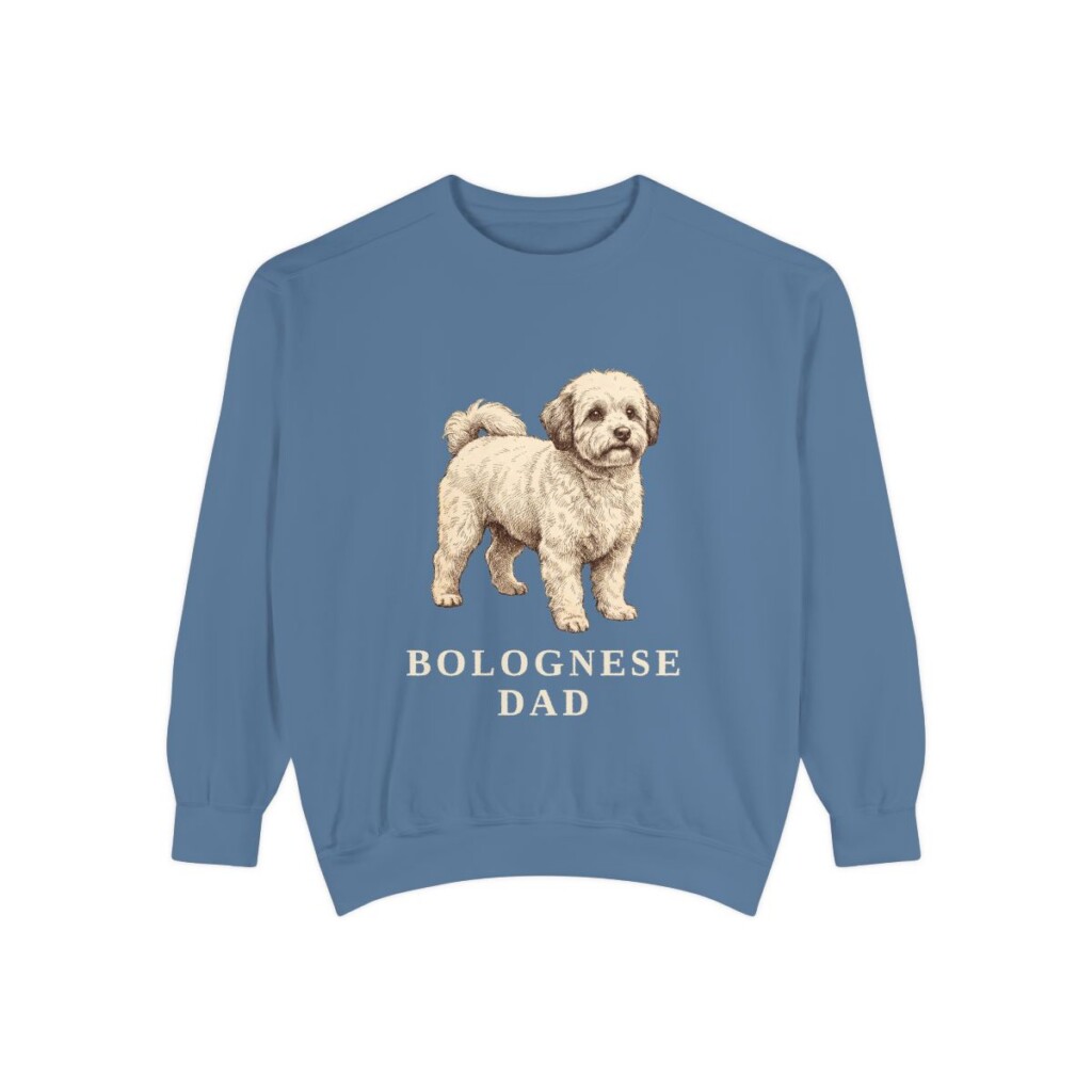 Bolognese Dad Sweatshirt, Blue Jean, front view