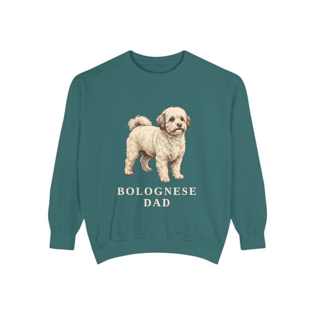 Bolognese Dad Sweatshirt, Blue Spruce, front view