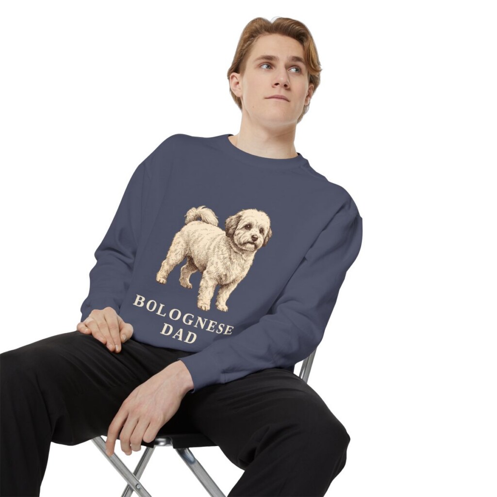 Bolognese Dad Sweatshirt, Denim, person 1 context