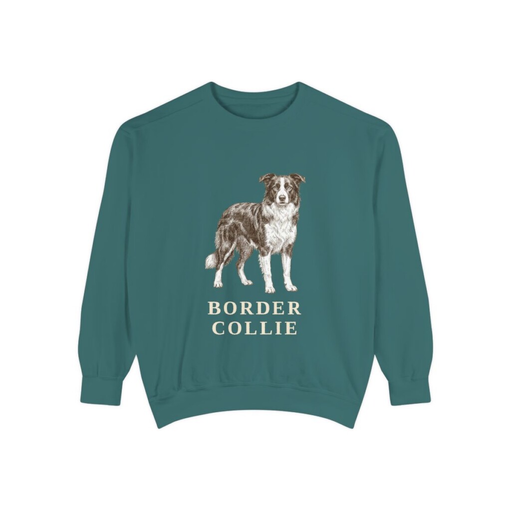 Border Collie Sweatshirt, Blue Spruce, front view