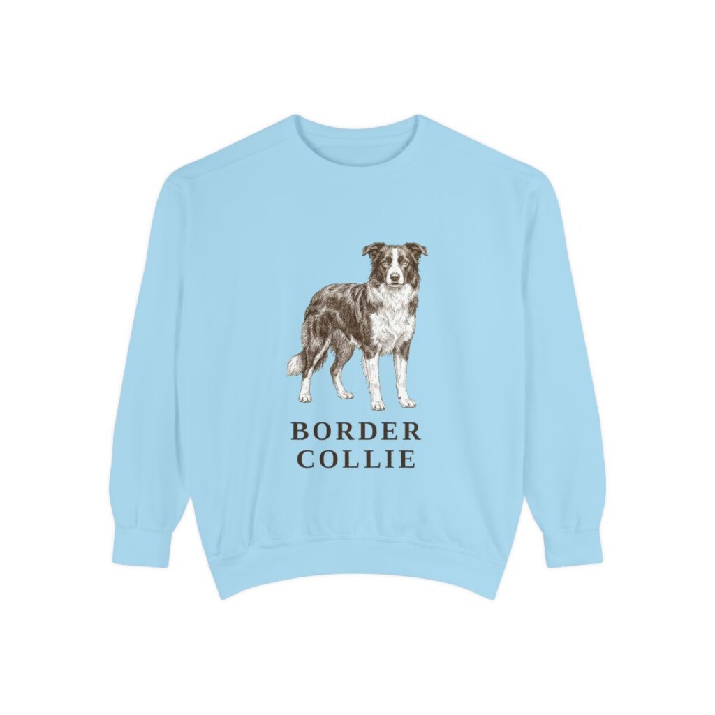 Border Collie Sweatshirt, Chambray, front view