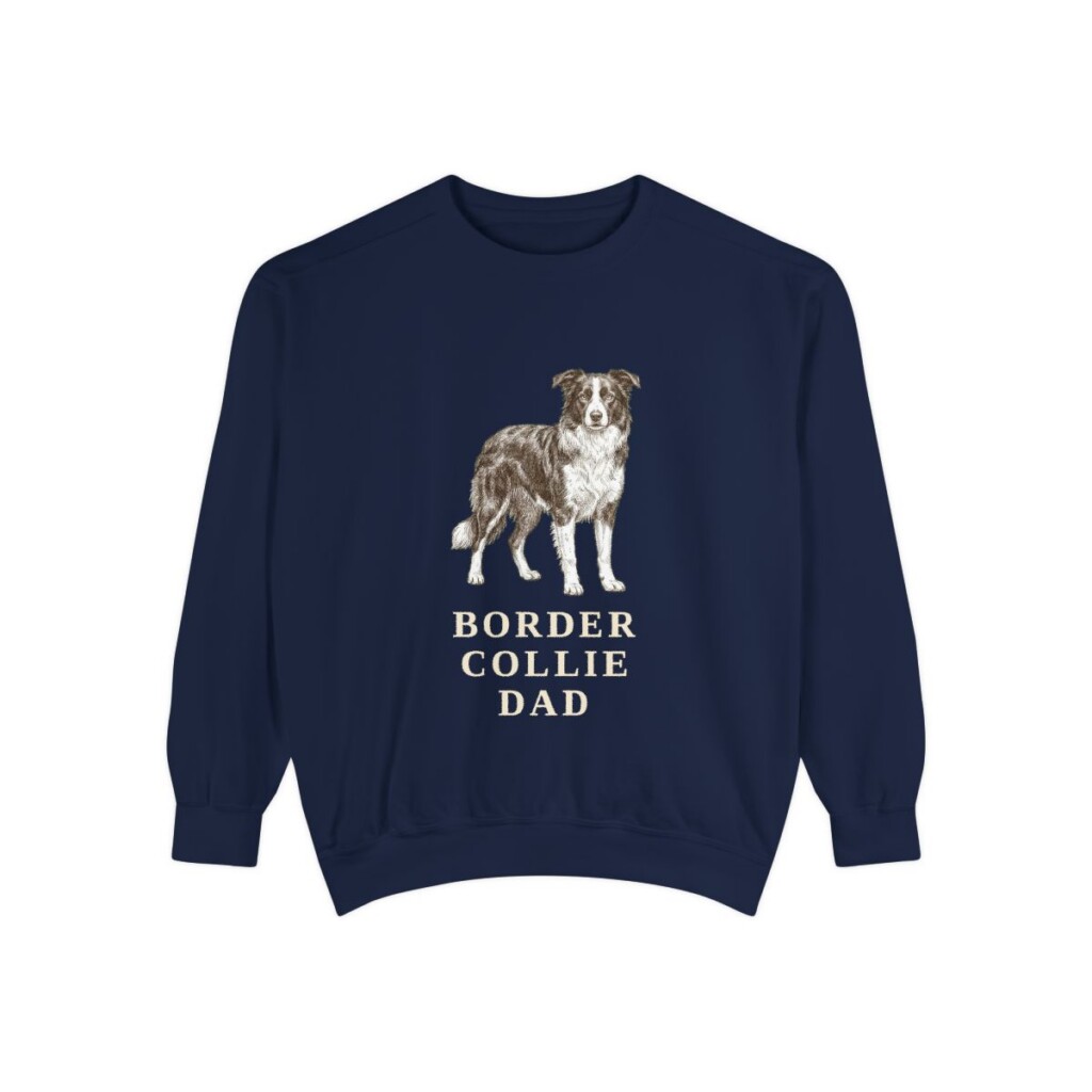 Border Collie Dad Sweatshirt, True Navy, front view
