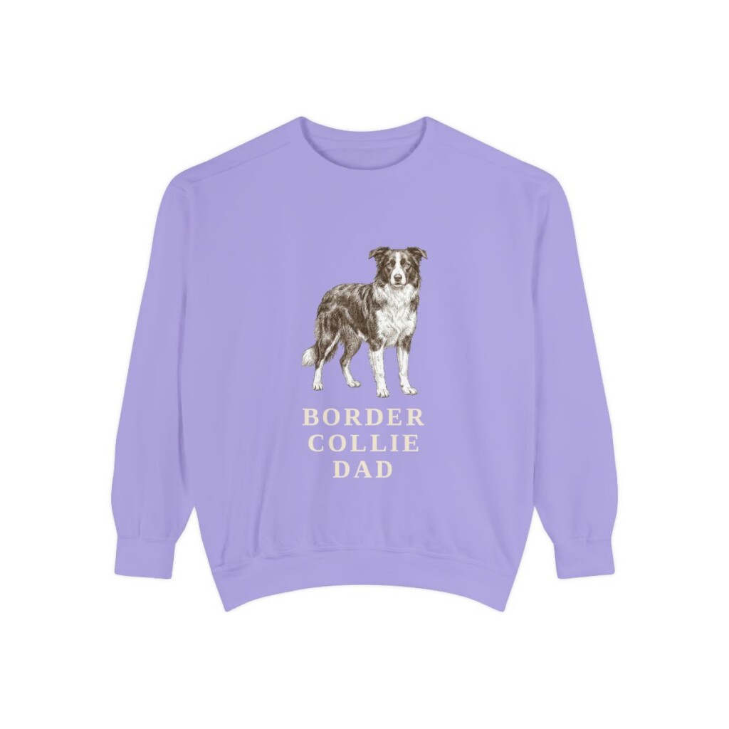 Border Collie Dad Sweatshirt, Violet, front view