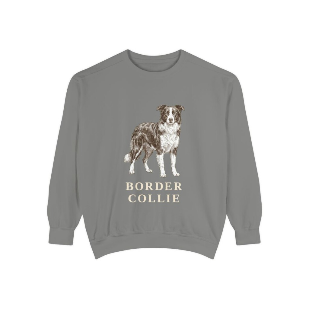 Border Collie Sweatshirt, Grey, front view