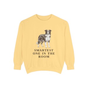 Border Collie Humor Sweatshirt, Butter, front view