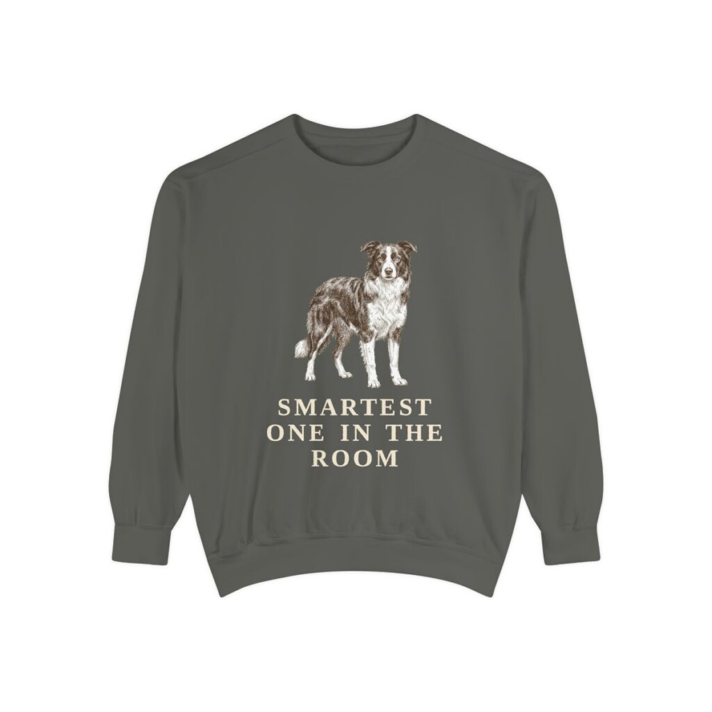 Border Collie Humor Sweatshirt, Pepper, front view