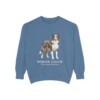 Border Collie Latin Sweatshirt, Blue Jean, front view