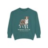 Border Collie Latin Sweatshirt, Blue Spruce, front view
