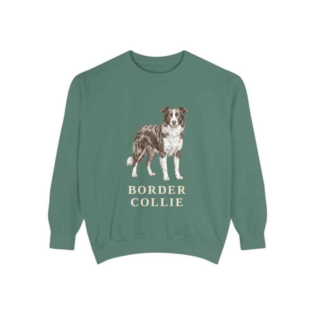 Border Collie Sweatshirt, Light Green, front view