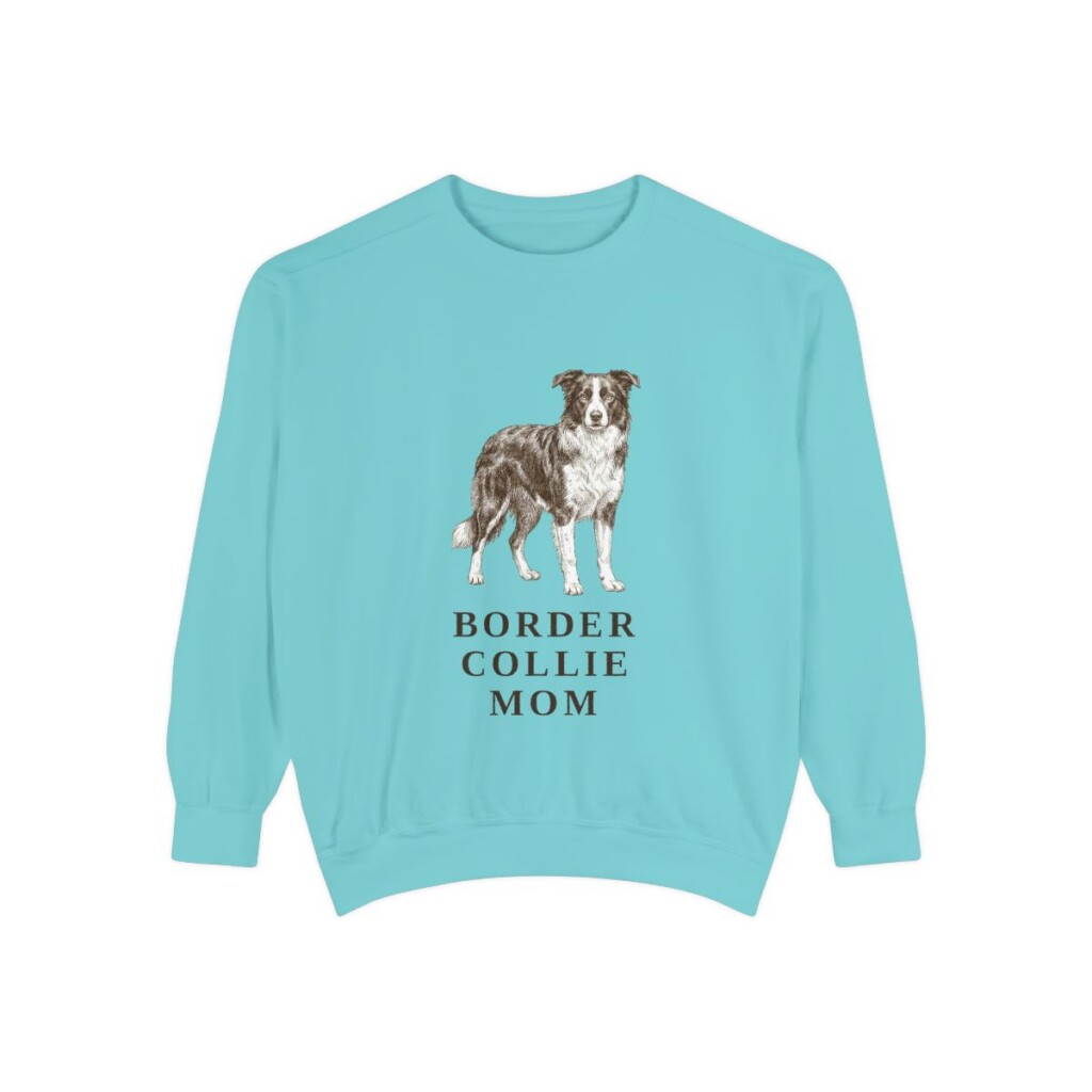 Border Collie Mom Sweatshirt, Chalky Mint, front view