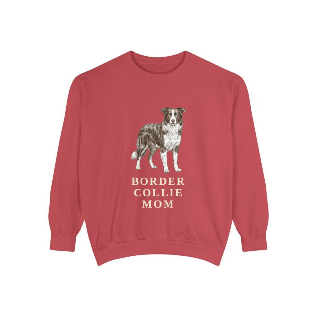 Border Collie Mom Sweatshirt, Crimson, front view