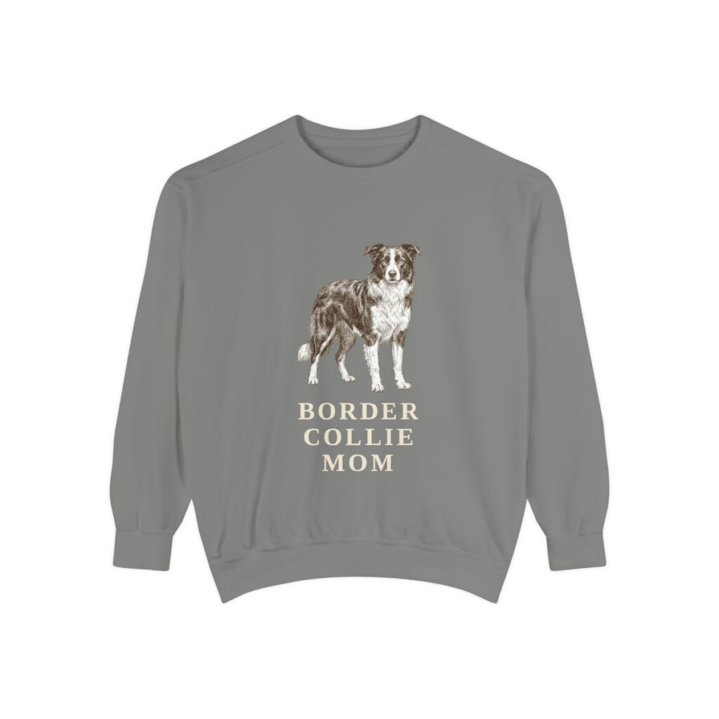 Border Collie Mom Sweatshirt, Grey, front view