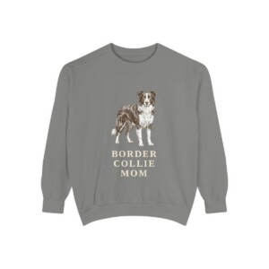 Border Collie Mom Sweatshirt, Grey, front view