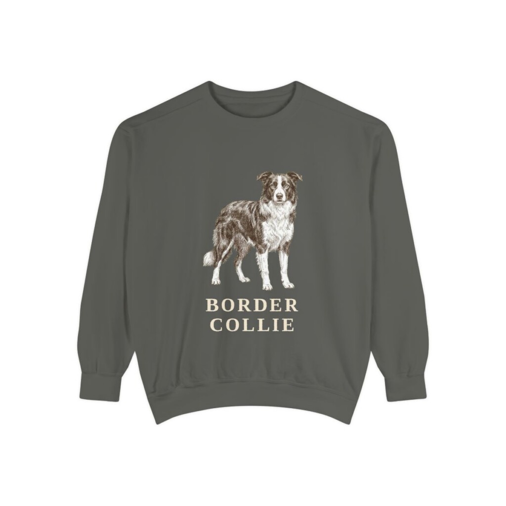 Border Collie Sweatshirt, Pepper, front view