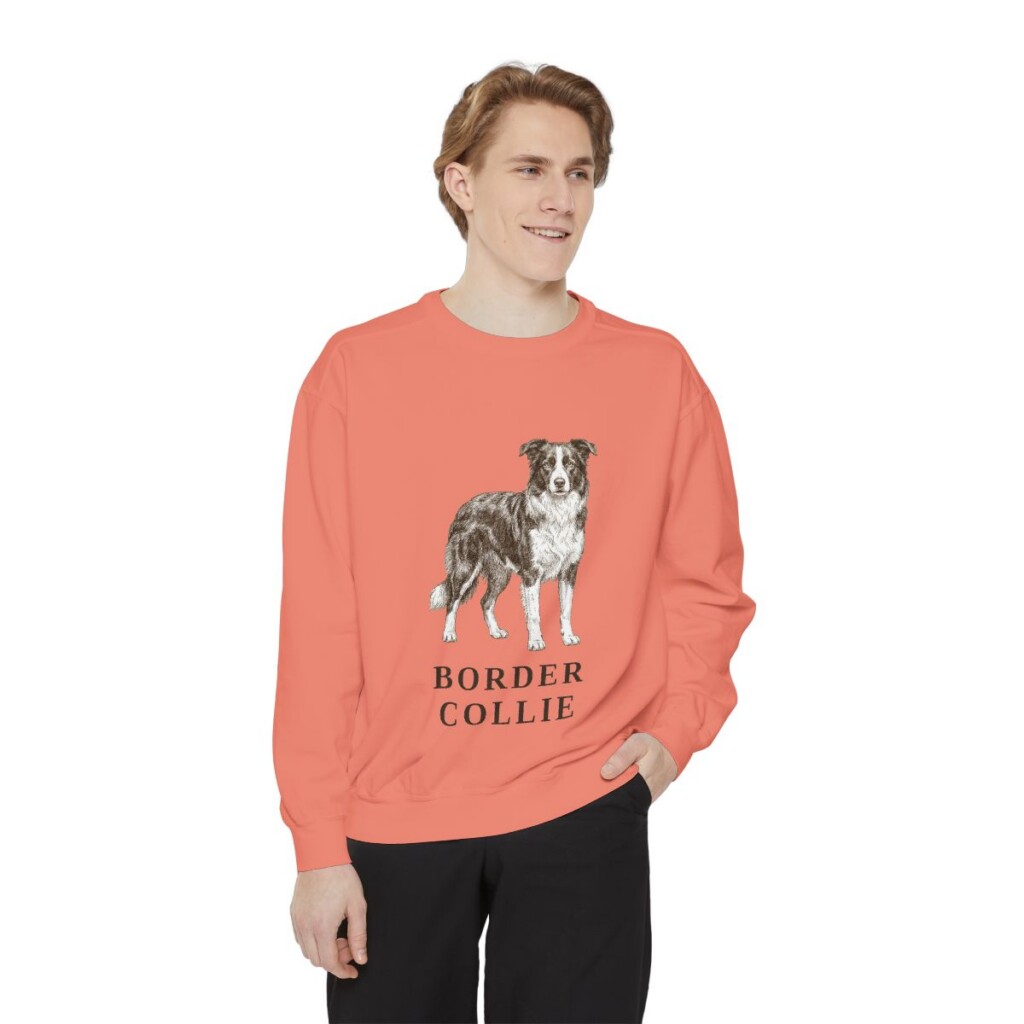 Border Collie Sweatshirt, Terracotta, person 1 front