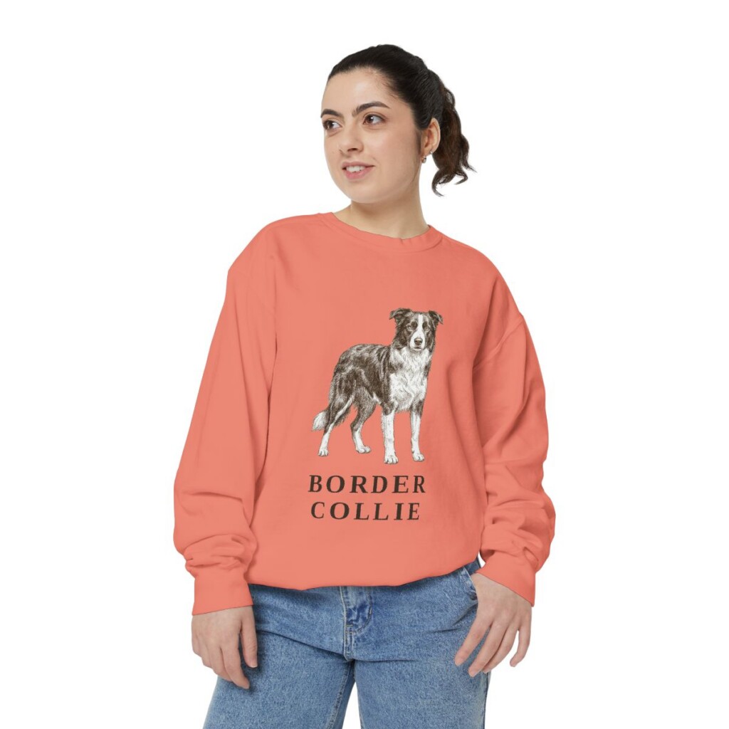 Border Collie Sweatshirt, Terracotta, person 2 front