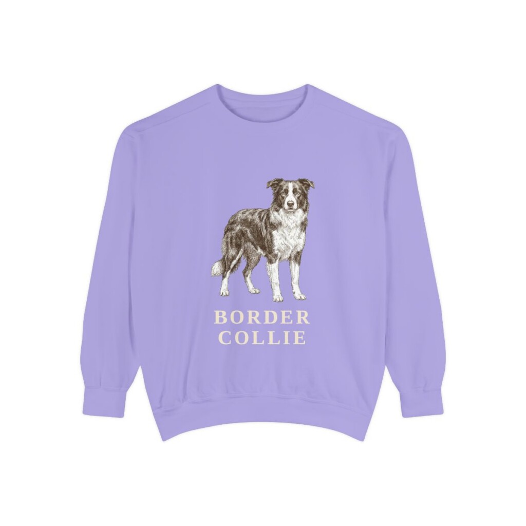 Border Collie Sweatshirt, Violet, front view