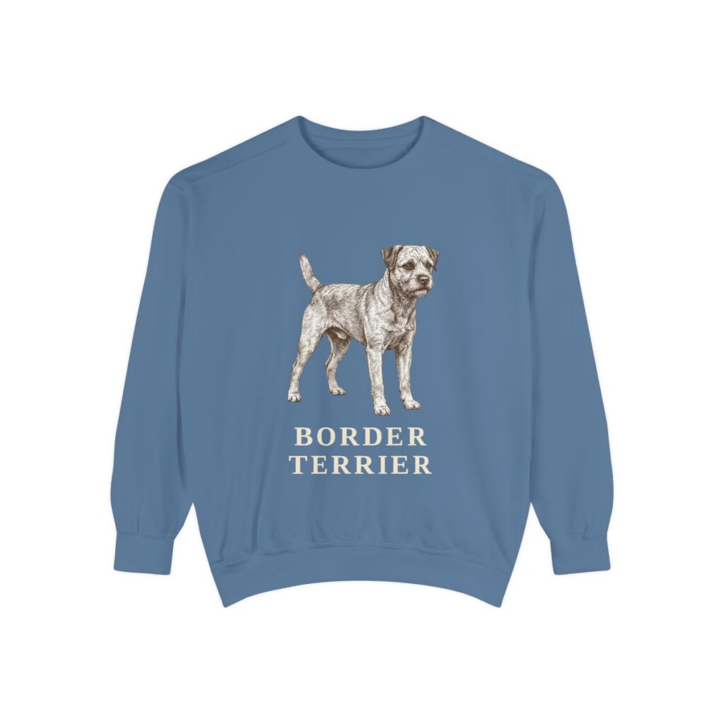 Border Terrier Sweatshirt, Blue Jean, front view