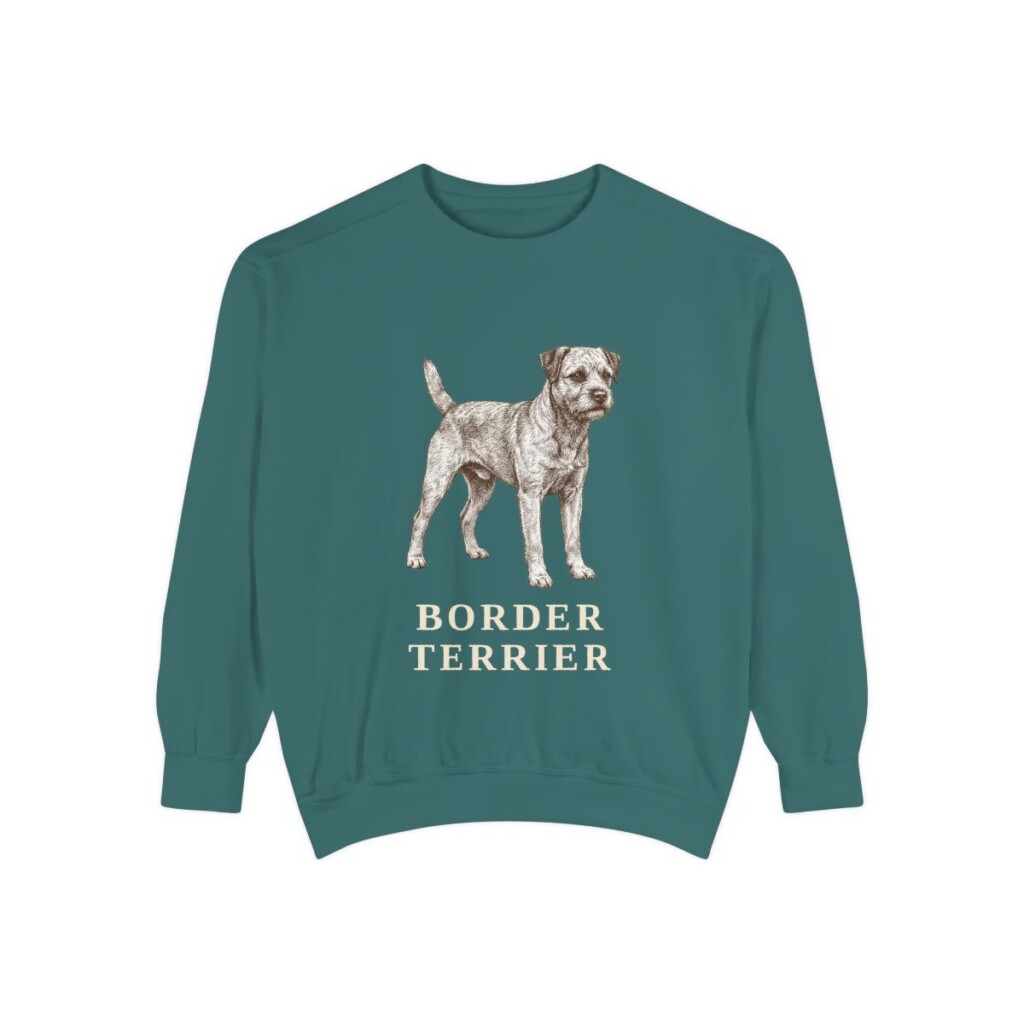 Border Terrier Sweatshirt, Blue Spruce, front view