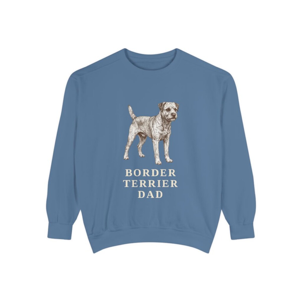 Border Terrier Dad Sweatshirt, Blue Jean, front view