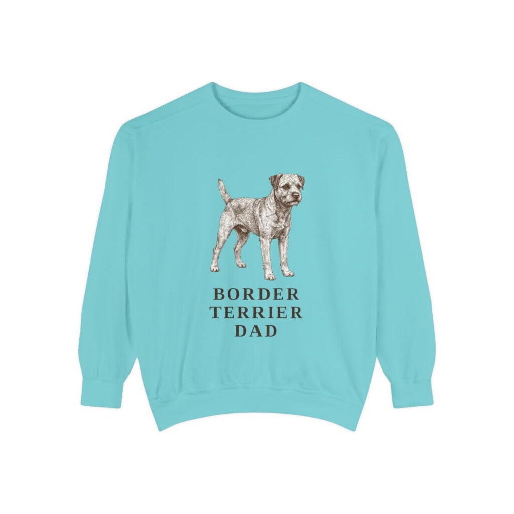 Border Terrier Dad Sweatshirt, Chalky Mint, front view