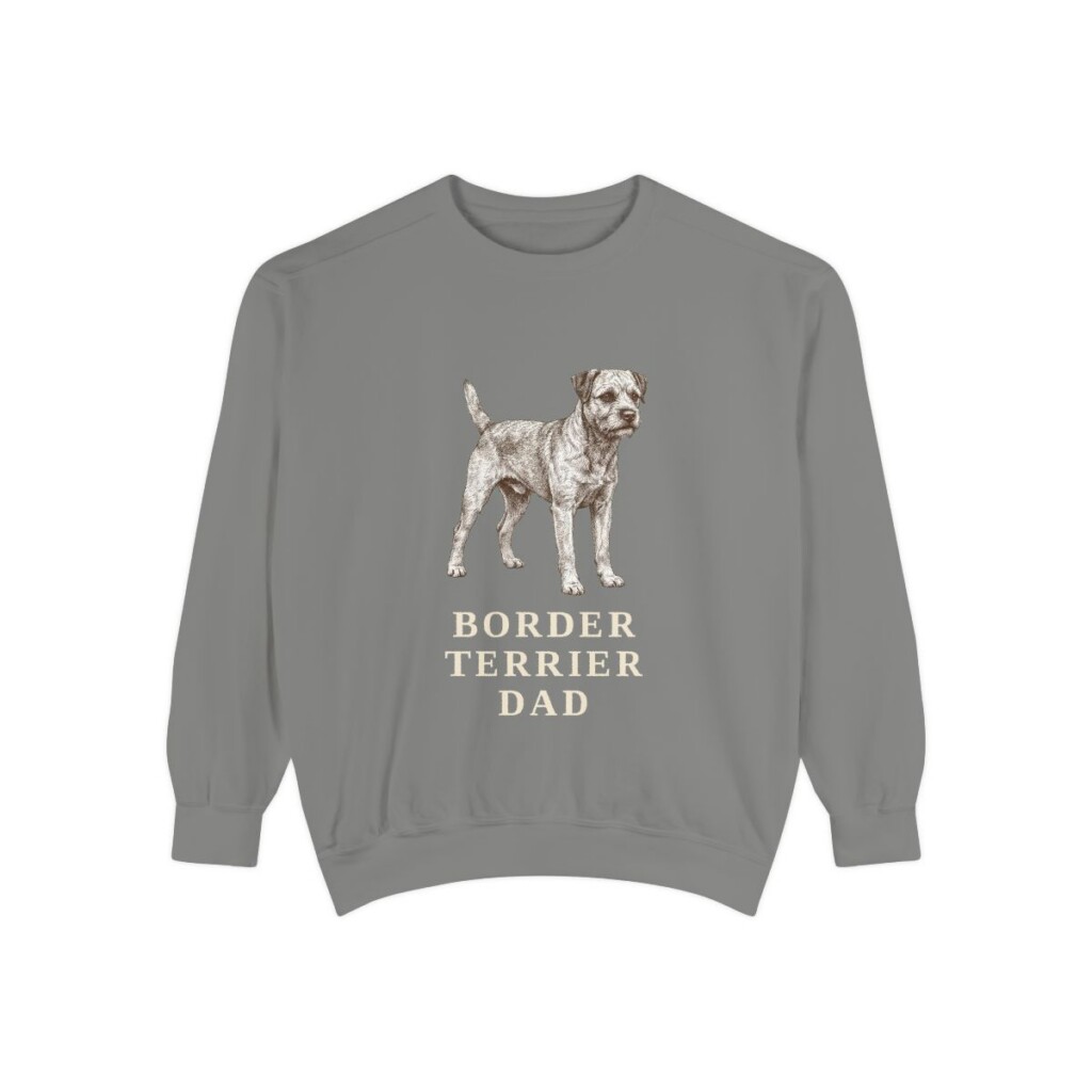 Border Terrier Dad Sweatshirt, Grey, front view