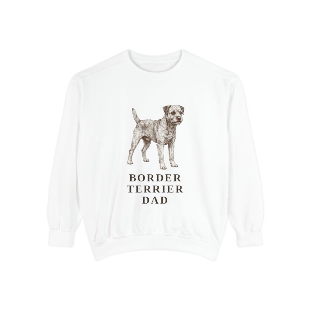 Border Terrier Dad Sweatshirt, White, front view