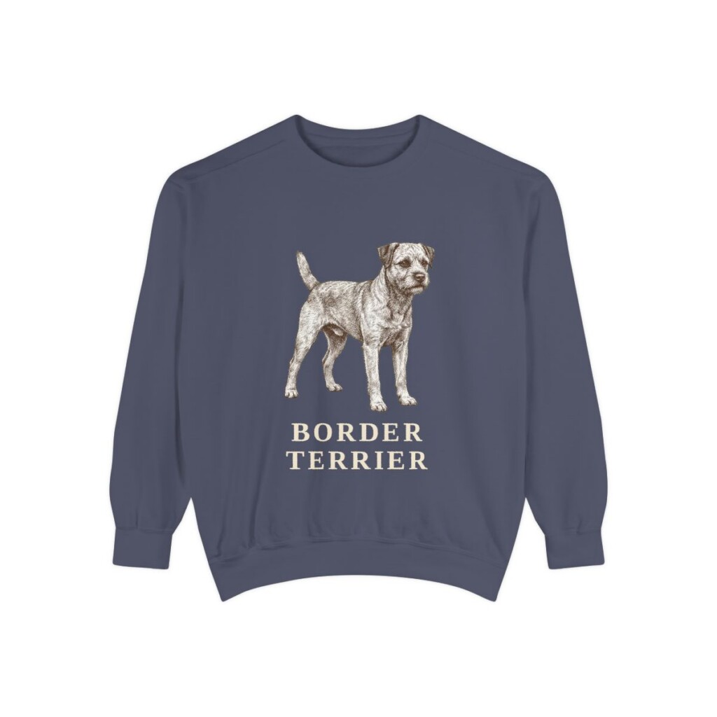 Border Terrier Sweatshirt, Denim, front view