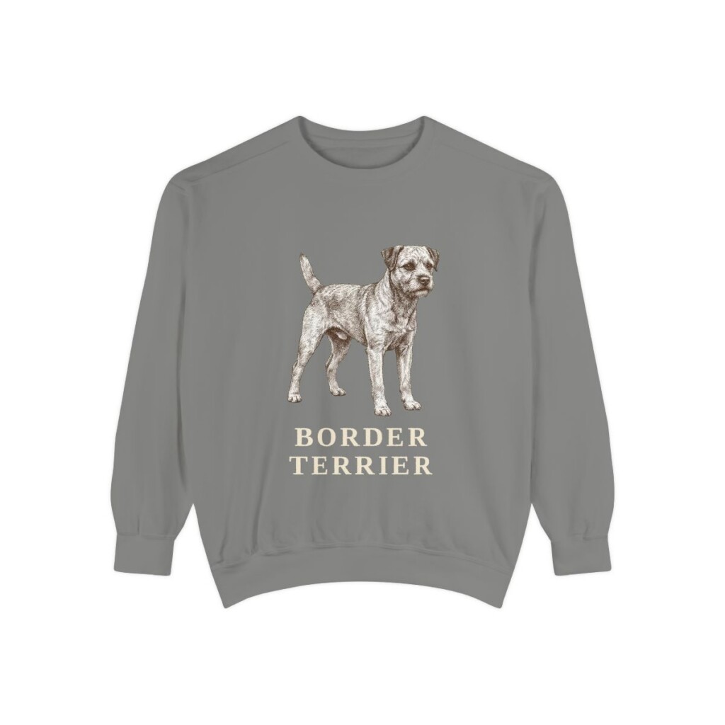 Border Terrier Sweatshirt, Grey, front view