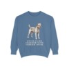 Border Terrier Humor Sweatshirt, Blue Jean, front view