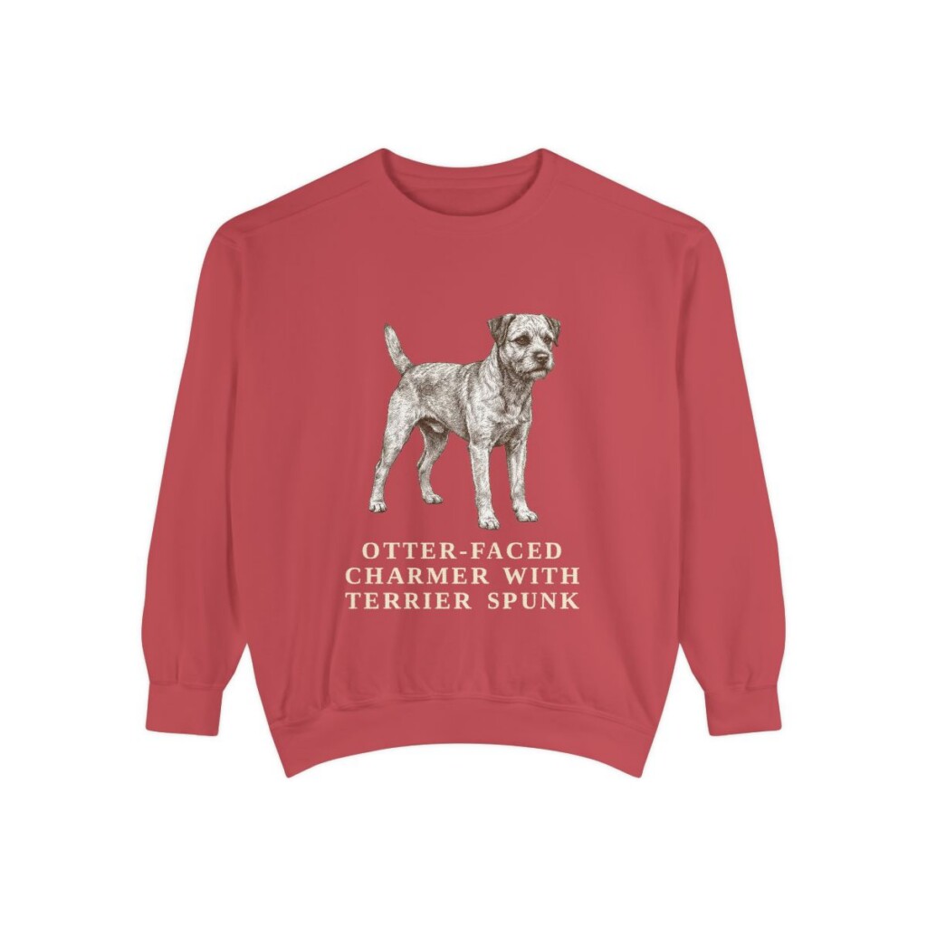 Border Terrier Humor Sweatshirt, Crimson, front view