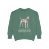 Border Terrier Humor Sweatshirt, Light Green, front view