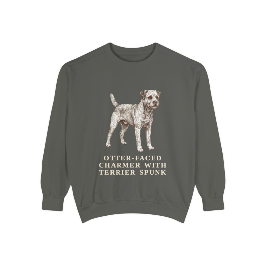 Border Terrier Humor Sweatshirt, Pepper, front view